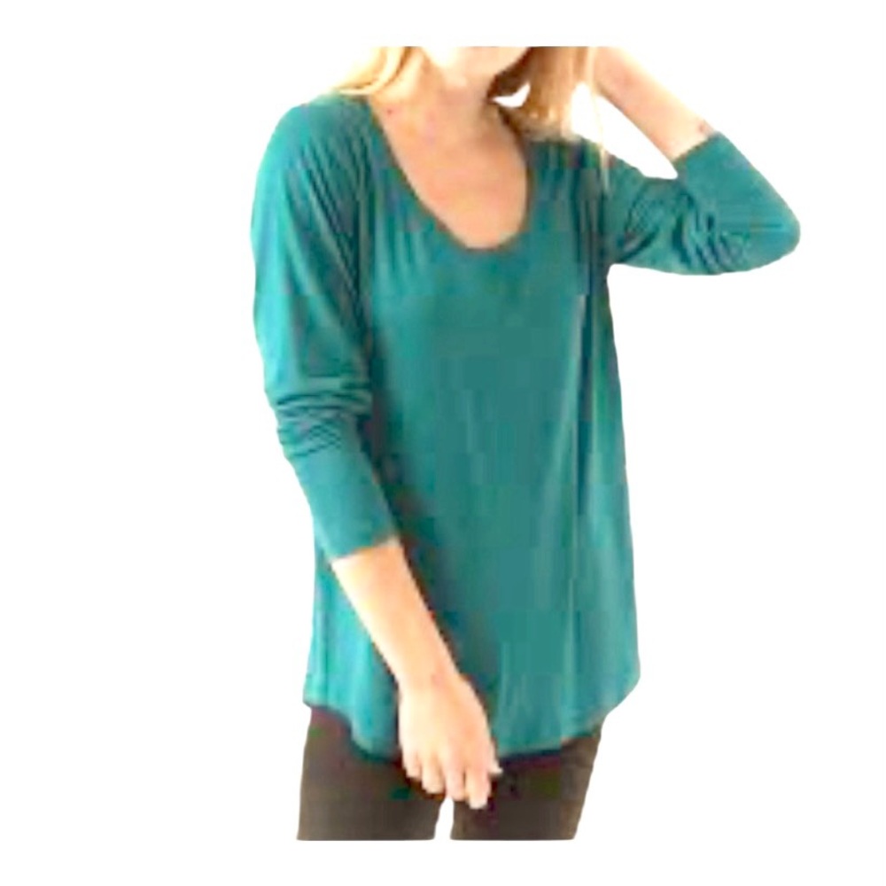 J. Crew Top Women's Green Blouse Tunic Size L
